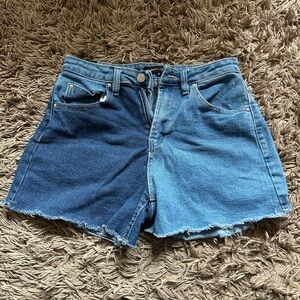Almost Famous Two-Tone Blue Jean Shorts